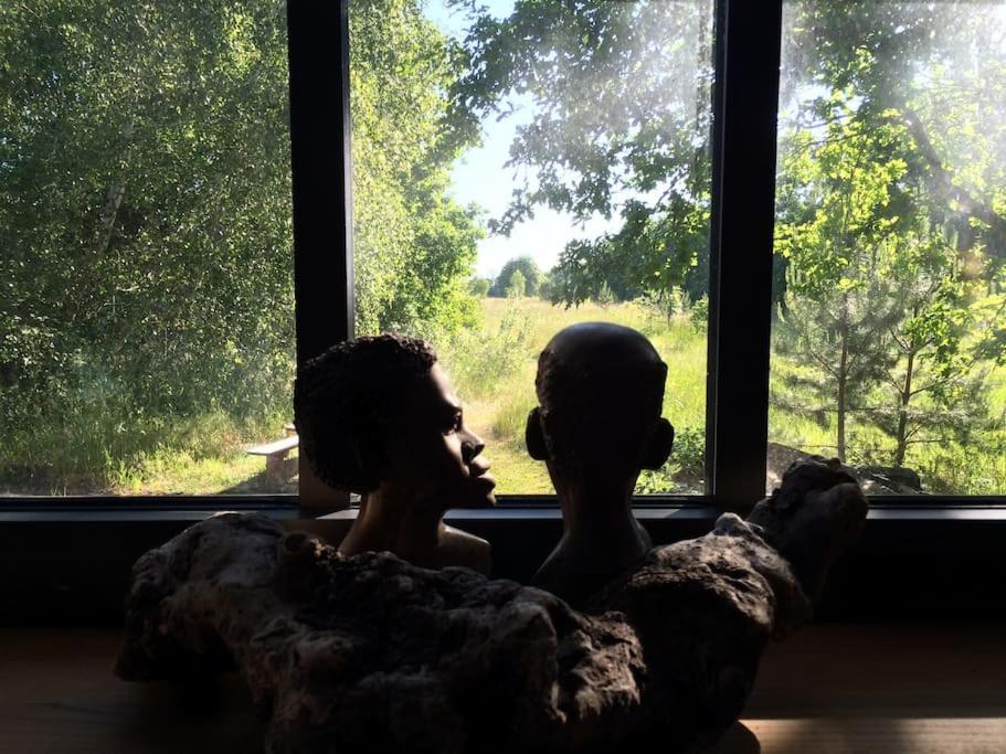 Romantisches Studio Am Waldesrand Mit Gartensauna Schwarz Esterno foto